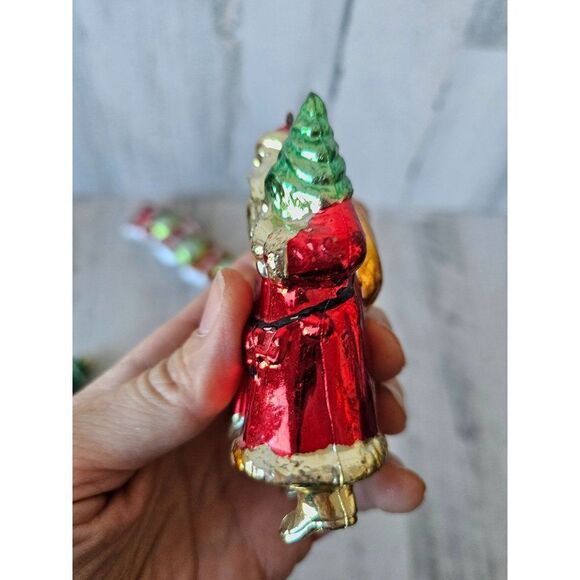 Santa snowman gingerbread ornament red Xmas tree lot set - Picture 10 of 13